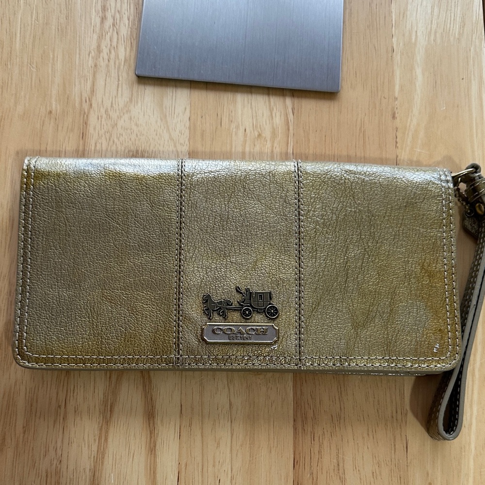 Coach Metallic Gold Wristlet